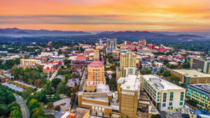 Downtown Asheville North Carolina NC Skyline Aerial