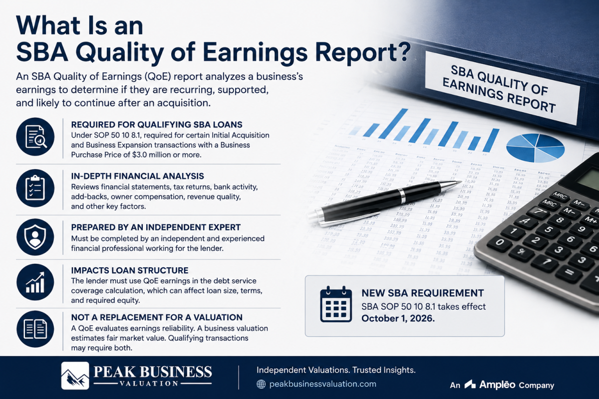 What Is An Sba Quality Of Earnings Report What Is An Sba Quality Of Earnings Report